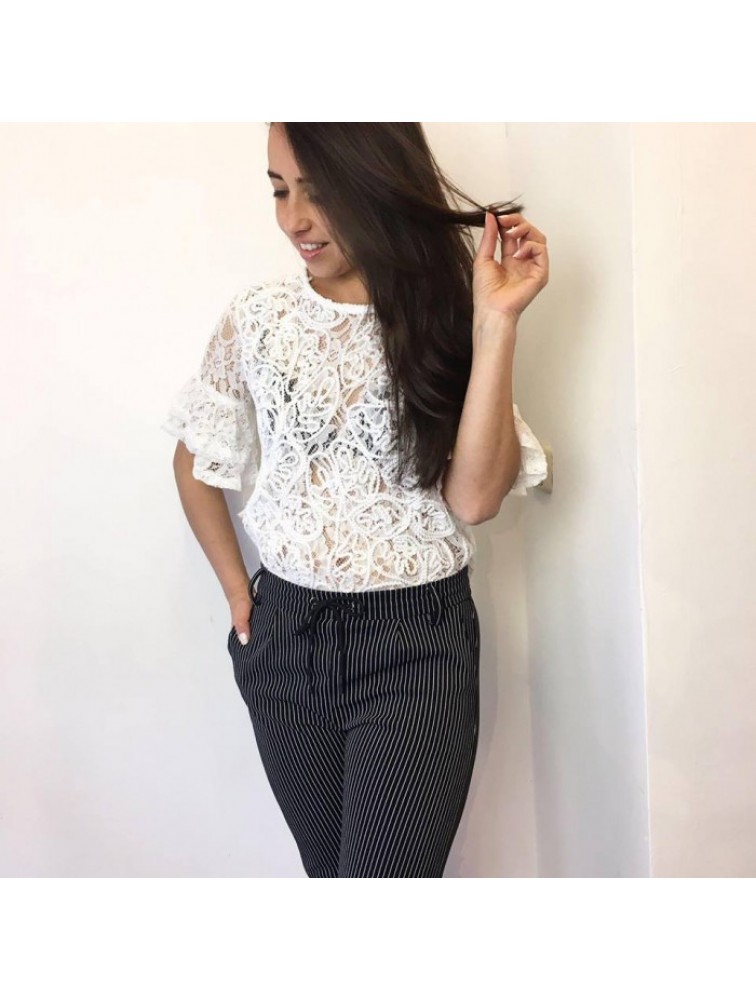 SHE CLOTHES Lace Top White